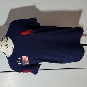 Polo Ralph Lauren- Mens Dark Blue Short-sleeved Shirt large pony Sz.Large